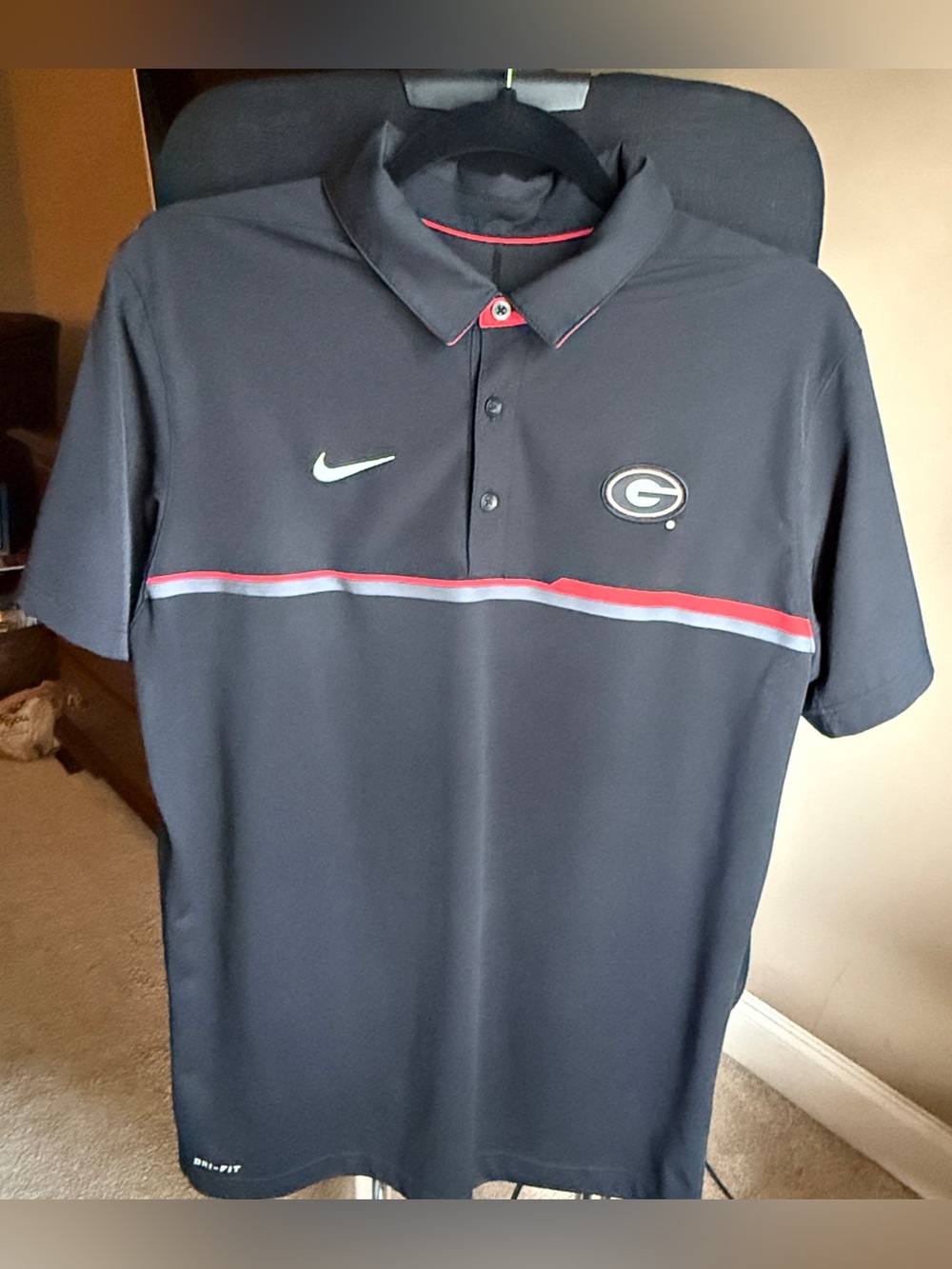 Men's Black Georgia Bulldogs Coaches Nike Dri-FIT Polo/Size Medium